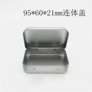 Iron Hinged Tin Box Container, Mini Portable Storage Box