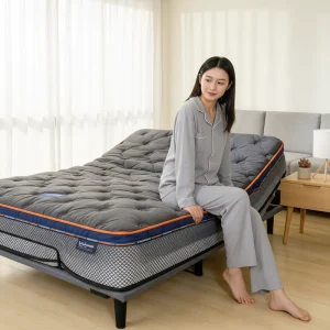 Iron Quiet Motor Foldable Adjustable Bed Base Sturdy Construction Anti Slip Design Smooth 60 30 Adjustment Bedroom