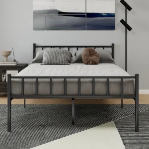 Iron Wrought Bed With Headboard Footboard Sturdy Durable Thickened Steel Slats Double Size Iron Bed For Home Use Living Room T11