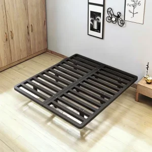 Italian Luxury Floating Metal Bed Frame Reinforced Double Bed Modern Suspension Design Extendable Portable Foldable
