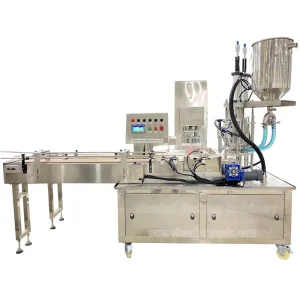 KIS 900 2 Rotary Automatic Hummus Cup Filling Sealing Capping Machine
