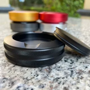 Knurled Black Aluminum Snus Tin Container for Nicotine Pouches