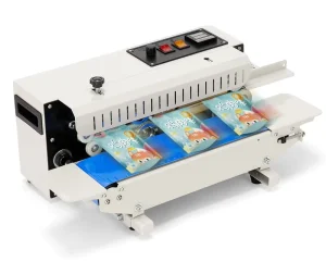 L1 Tabletop Continuous Band Sealer 650W Professional Heat Sealing Machine for Small Business Mylar and Plastic Bag Packaging