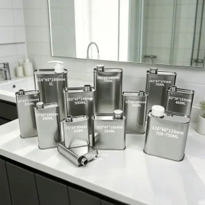 Large Capacity Sealed Metal Tin Cans for Shampoo Body Wash Hair Care Essential Oil Stock Solution and Skin Care Products