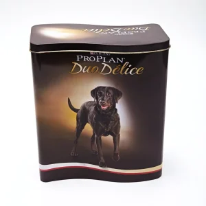 Large Irregular Shape Metal Pet Food Storage Tin Canister for Dog Food and Biscuits