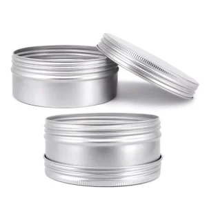 Large Round Black Aluminum Metal Jars with Custom Printing for Tea Storage