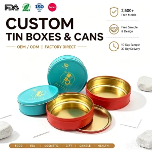Large Round Tin Can for Cookie and Cake Gift Packaging Food-Grade Tinplate