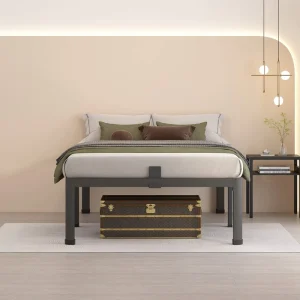 Large Size Double Steel Bed Frame Sturdy Iron Bed For Bedroom