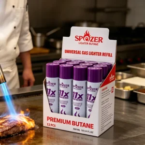 Leak Proof Butane Gas for Kitchen Torch Lighter Refillable Fuel Cylinder 300ml Butane Gas 227 Gram with High Purity