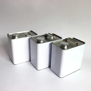 Leakproof Custom 2.5L Oblong F-style Tinplate Paint Can with Screw Cap Matte Finish for Engine Oil Solvent and Chemical Storage