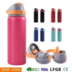 Leakproof Pop-Up Lid Insulated Stainless Steel Vacuum Flask with Temperature Display for Office and Travel