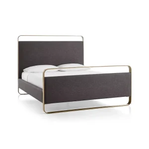Light Luxury Modern Full Size Metal Bed Frame with Stainless Steel Headboard Fashion Metal Beds for Hotel Bedroom Villa