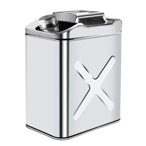 Lightweight 304 Stainless Steel Square Jerry Can Easy Oil Storage Assistant Metal Snus Cans