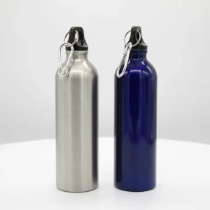 Lightweight Wall Stainless Steel Water Bottle Custom Logo Outdoor Cycling Hiking Sports Bottle With Metal Carabiner Hook