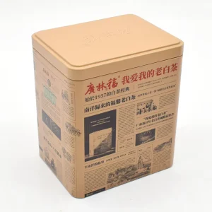 Loose Tea Canister Metal Rectangular Tinplate Packaging Box for Coffee and Tea