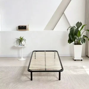 Luxurious Modern Metal Bed Frames with Wooden Crossbars Easy Assembly Customizable Sizes for Hotel and Bedroom Use