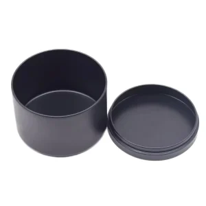 Luxurious TY060 Tin Plate Cans for Candles Cylinder Shape Matte Black Offset Printing Custom Logo Metal Jars
