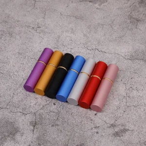 Luxury 5ml Travel Perfume Bottles Aluminum Metal Base Plastic Collar 8ml Cosmetics Liquids Capacity Pump Sprayer Sealing Type