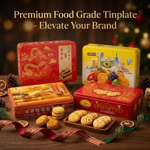 Luxury Custom Printed Mooncake Tin Box Food Grade Metal Box for Traditional Pastry Packaging Tinplate Box Gift Tin Can Case
