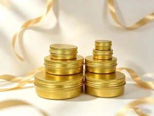 Luxury Gold Metal Tin Box 10g 15g 30g 50g 60g Aluminum Jar for Cosmetic Cream Balm Candle Packaging with Screw Lid Custom Logo
