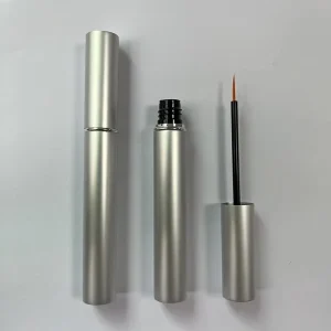 Luxury Metal Silver Aluminum Advanced Eyelash Growth Serum Tube Container Empty Eyebrow Serum Bottle Cosmetic Packaging