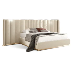 Luxury Modern Design Bedroom Furniture Leather Metal Bedroom Sets King Size Comfortable Double Bed