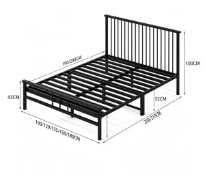 Luxury Modern Wrought Iron Bed Frame Twin Size Reinforced Metal Platform Bed Easy Assembly Bedroom Furniture