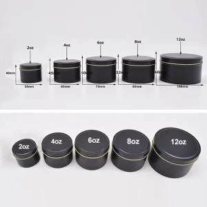 Luxury Round Metal Matte Tins 2OZ 4OZ 8oz Empty Candle Containers Jars Lids Tea Christmas Candies Tin Box Model Can