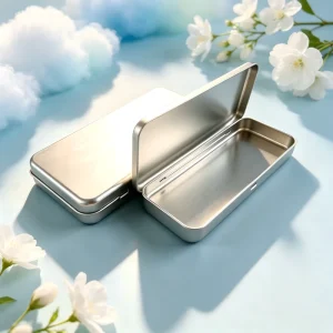 Luxury Silver Rectangular Metal Tin Box Custom Logo Stationery Pencil Case Manufacturer Bulk Small Gift Packaging Container