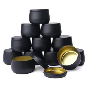 Luxury Soy Wax Scented Wedding Gift Metal Can Containers Gold 4Oz 8 Oz Decorative Christmas Seamless Candle Tins