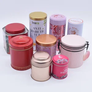 Luxury Tea Tins China Supplier Empty Metal Tea Can for Round Tea Tin Canister Multi Color Tin Box