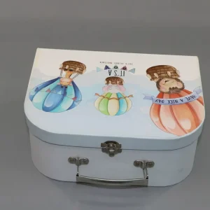Luxury Vintage Style Cardboard Suitcase Gift Box Lock Handle Custom Logo Matt Lamination Glitter Gift Packaging