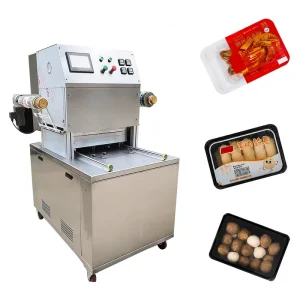 MAP Electric Vacuum Vertical Tray Sealing Machine for Fast Food Packaging