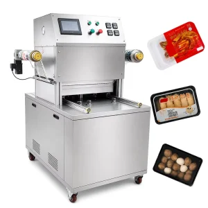 MAP Vacuum Vertical Tray Sealing Machine for Pouch and Foil Packaging