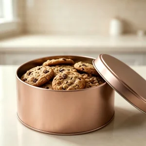 MS Eco-Friendly Recyclable Tinplate Tin Box, D135 x 60mm, Chocolate and Biscuit Storage, Food-Safe Metal Box