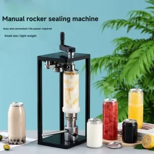 Manual Hand-Cranked Juice and Milk Tea Bottle Sealing Machine, No Electricity Required