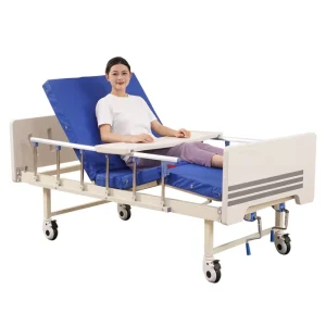 Manual Metal 2 Crank Hospital Bed Home Care Clinical Medical Bed Nursing Patient Bed Durable Comfortable Cold Rolled Steel