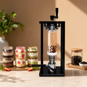 Manual PET Plastic Can Sealing Machine for Milk Tea and Soda with Aluminum Easy-Open or Pull-Ring Lids