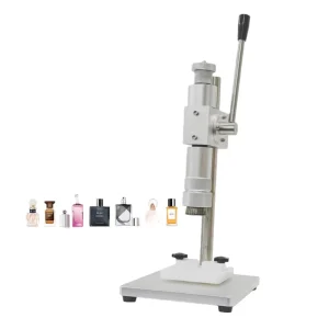 Manual Perfume Bottle Crimping and Neckline Capping Machine for Food, Beverage and Chemical Bottles
