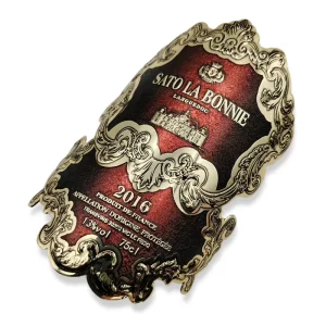 Manufactured Luxury 3D Embossed Wine Labels Metal Sticker