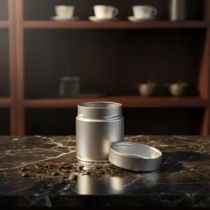 Manufacturer Custom 50ml Tea Tinplate Matte Screw Cap Food Grade Matcha Powder Tin Flower Tea Coffee Bean Candies Cookies
