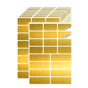 Manufacturer Rectangle Food Classification Brushed Gold Metal Glossy Wine Labels Brushed Silver Anti-Scratch Stickers