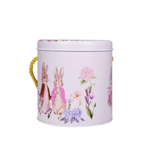 Manufacturer Stock Customizable Handheld Tinplate Round Bucket with Screw Cap for Candle Sugar Cookie Storage