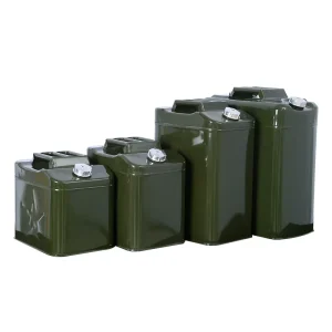 Manufacturers Supply 10L 20L 30L Green Thickened Metal Can Metal Gasoline Can Empty Rectangle Metal Oil Tin Can for Car