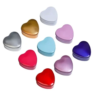 Matte 7 x 7 x 3.6 cm Mini Heart-Shaped Tinplate Box 100 mL Wedding Candy Jewelry Ring Display Case Crafts Cookies