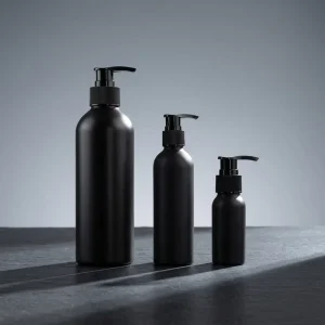 Matte Black Aluminum Lotion Pump Bottle Cosmetic Container 100ml 150ml 200ml Empty Metal Shampoo Shower for Skincare Hair Care