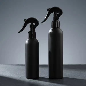 Matte Black Aluminum Trigger Spray Bottle Refillable Metal Mist Sprayer Bottle for Hair Salon Cleaner Sanitizer Essential Oil