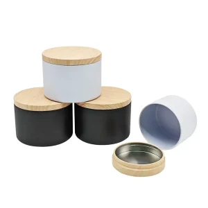 Matte Black Round Custom Tinplate Candle Can Empty Metal Jar Candles Small Candle Tin for Christmas Decor
