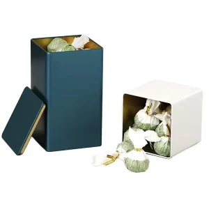 Matte Black Small Coffee Container Tinplate Box with Embossing for Arabic Tea Leaf Packaging