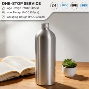 Matte Finish Empty Aluminum Lotion Pump Spray Bottle for Liquid Soap and Shampoo